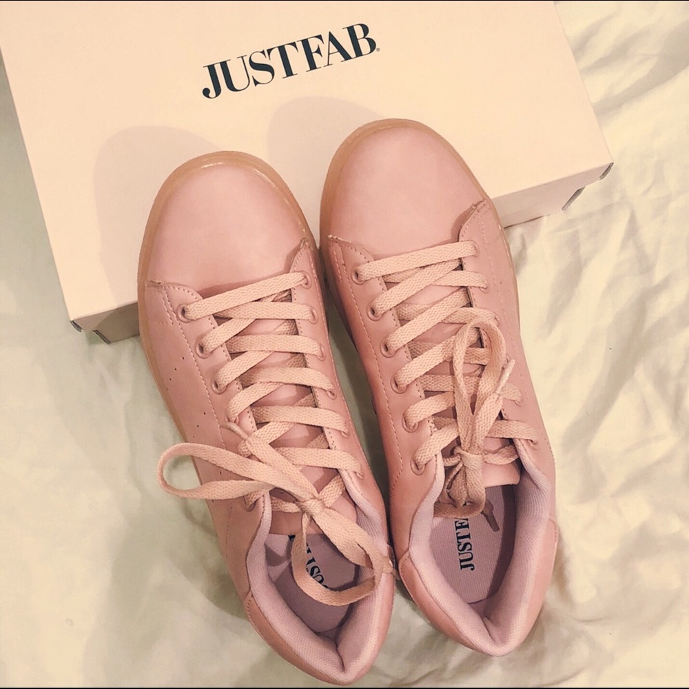 Pink Lace-up Tennis Shoe Style Sneakers Sz 8.5 NWB